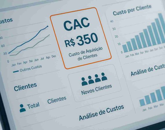Uma imagem ilustrativa de Custo de Aquisição de Cliente como Saber Se Está Pagando Demais